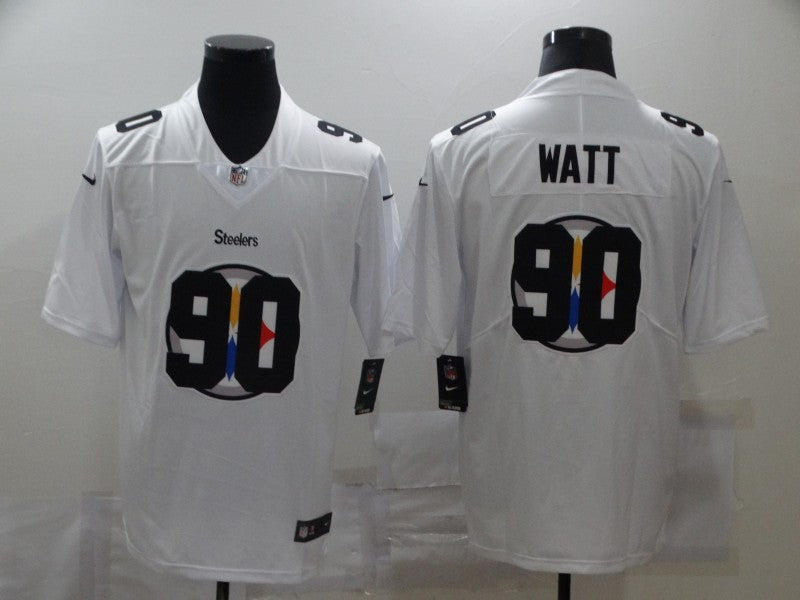Men's Pittsburgh Steelers T.J. Watt #90 White Authentic Game jersey