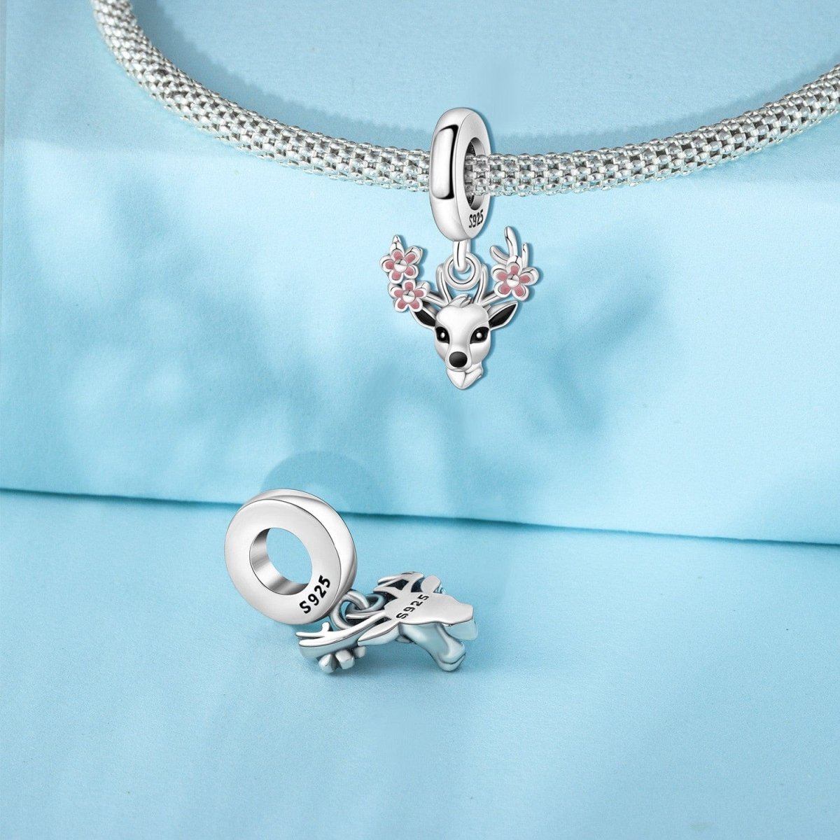 Floral Antler Deer Charm