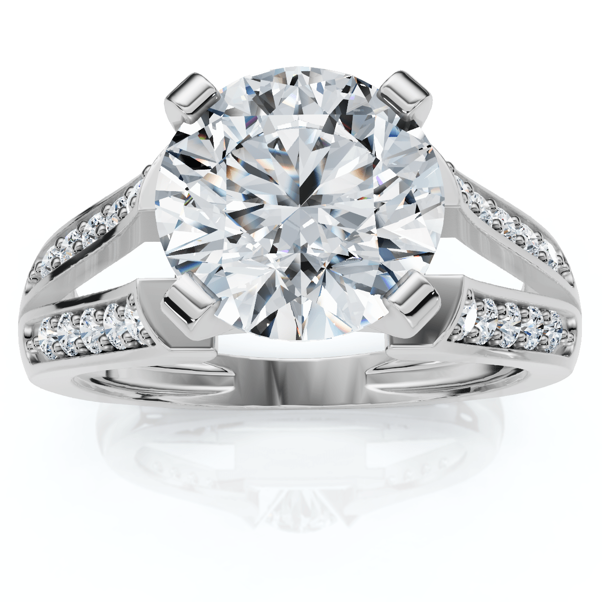 Certified 2 1/5Ct Alexa Diamond Engagement Ring 14k Gold Lab Grown (2ct center)