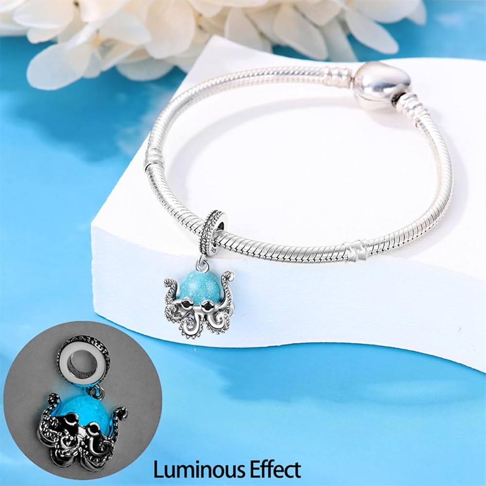 Glow in the Dark Luminous Octopus Dangle Charm
