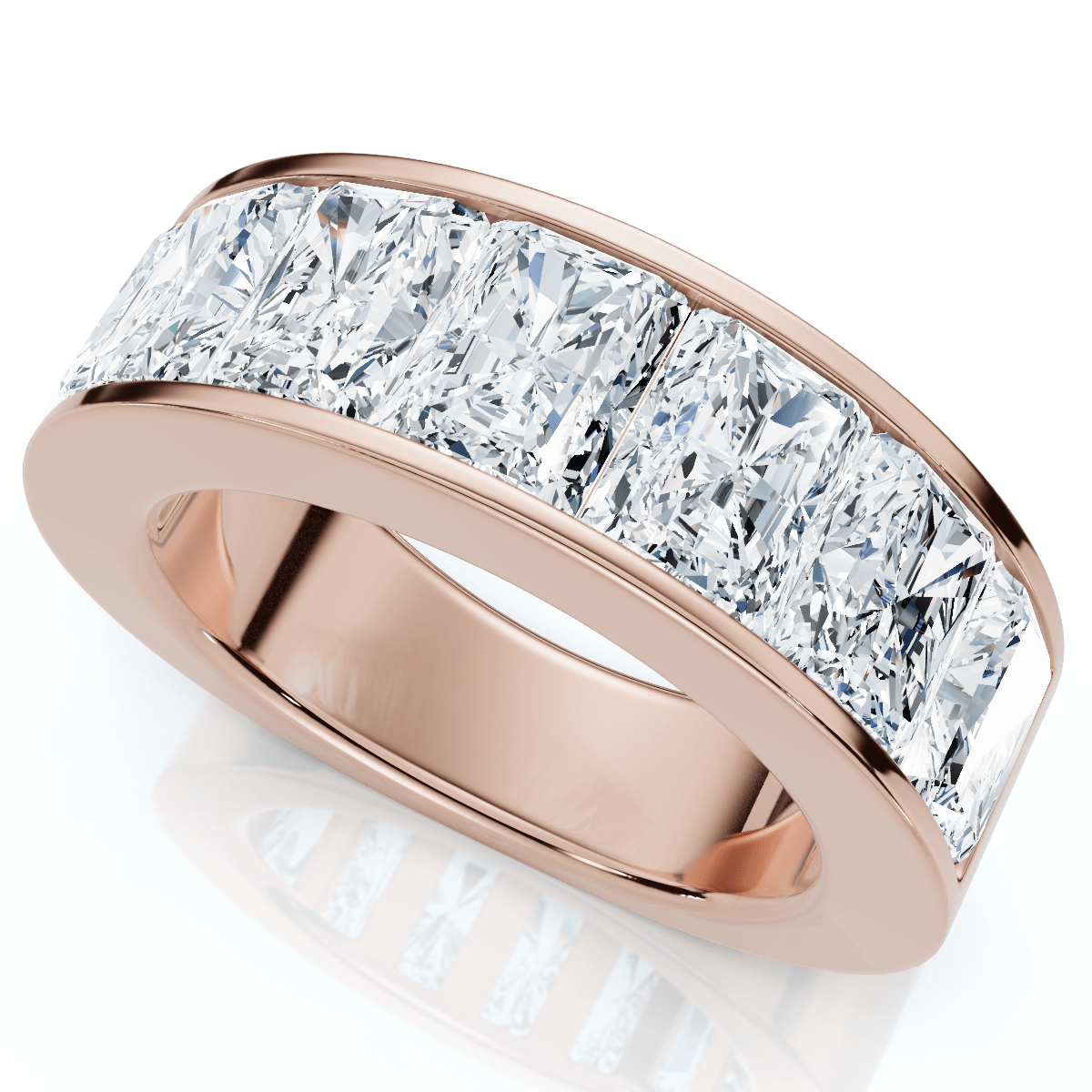 7Ct Diamond Radiant Cut Men's Ring 14k Gold or Platinum