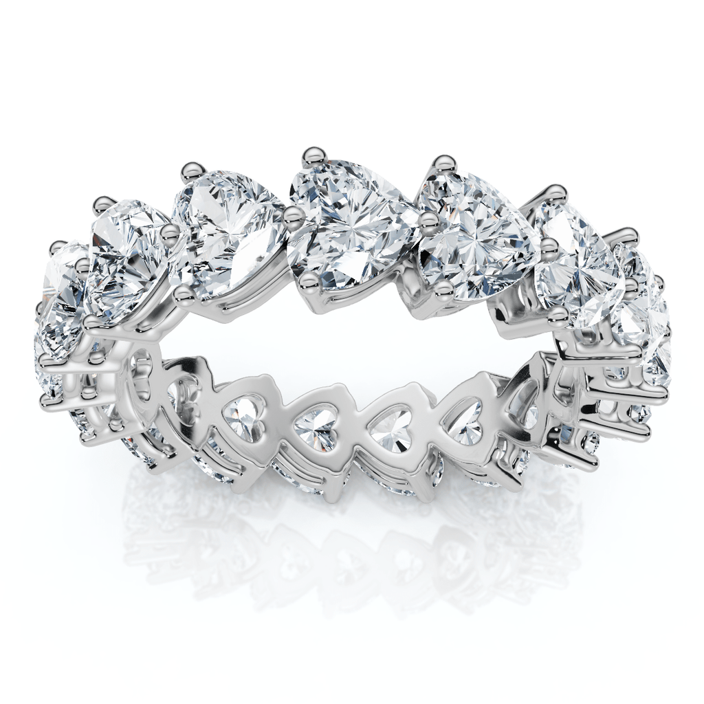 3 3/4Ct Heart Shape Diamond Eternity Wedding Ring 14k Gold or Platinum Lab Grown