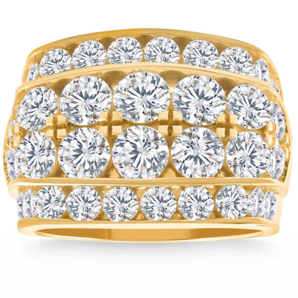 7Ct Men's Diamond Ring in 14k Gold Lab Grown