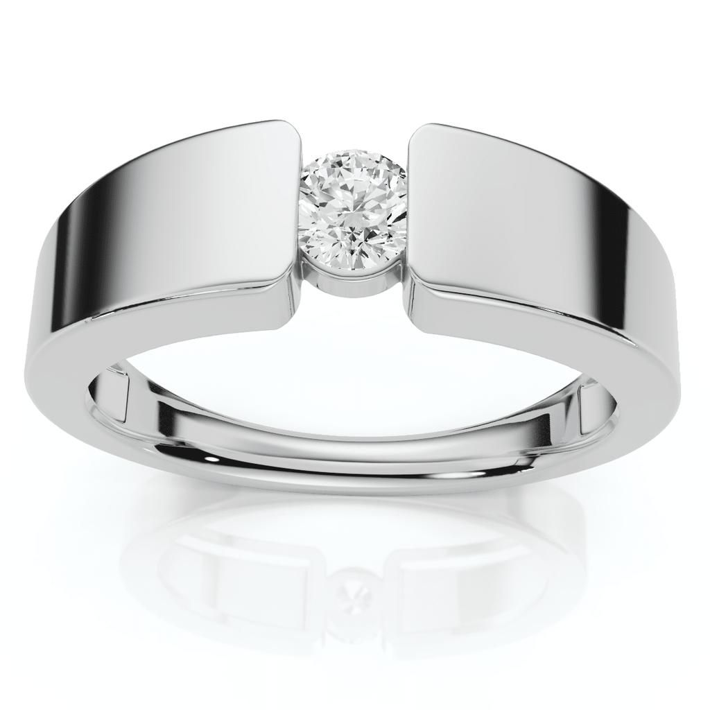 Men's 1/4Ct Diamond Solitaire Wedding/Anniversary Ring 14k Gold or Pt Lab Grown