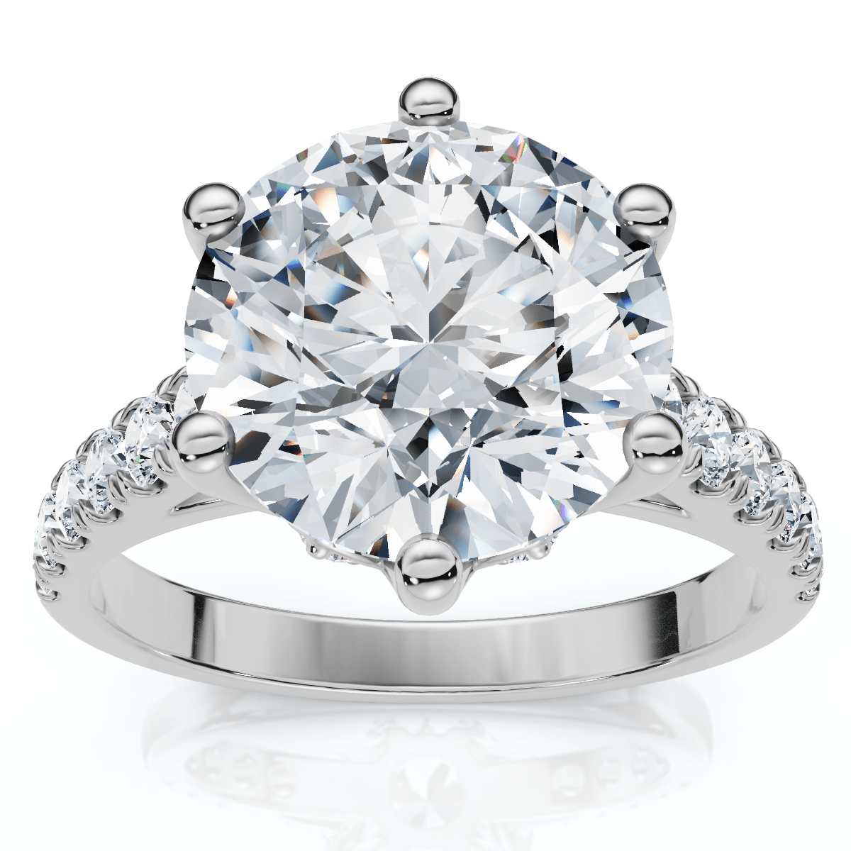 3.40Ct Round Diamond Engagement Ring Lab Grown in White or Yellow Gold