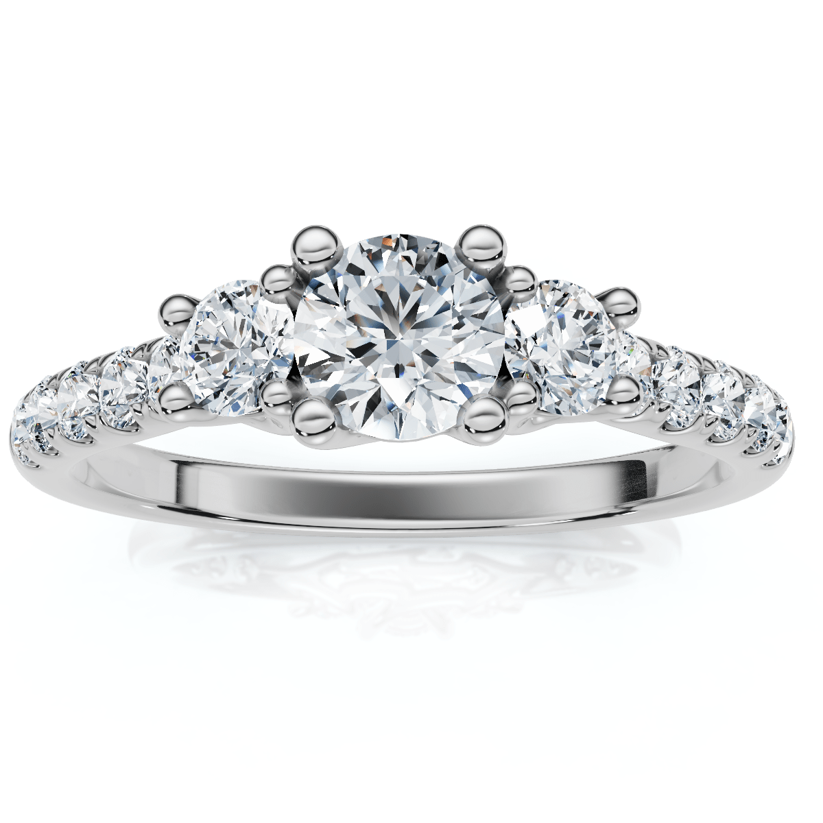 3/4ct Elira Three Stone Diamond Ring 10K Gold Lab Grown