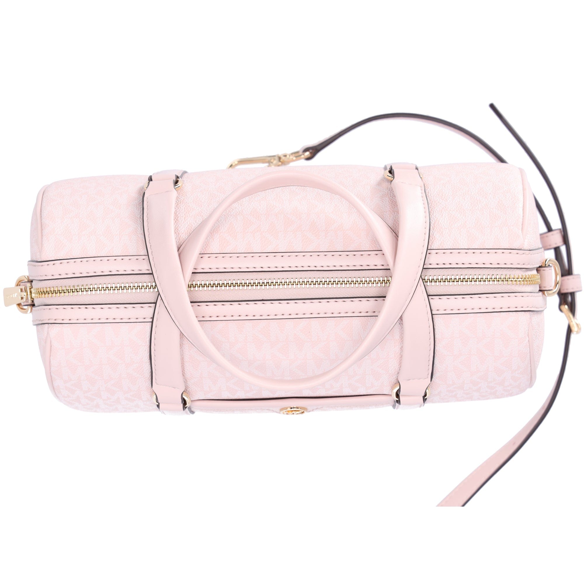Michael Kors Medium Duffle Bag Satchel Light Powder Blush Pink MK Signature