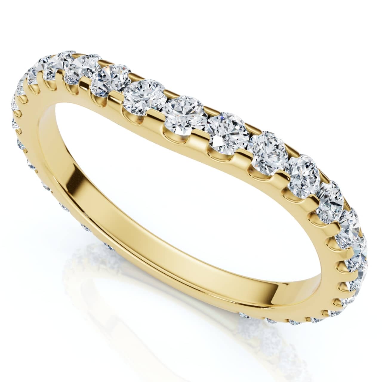 5/8Ct Curved Diamond Wedding Anniversary Matching Band 14k Gold Ring Lab Grown