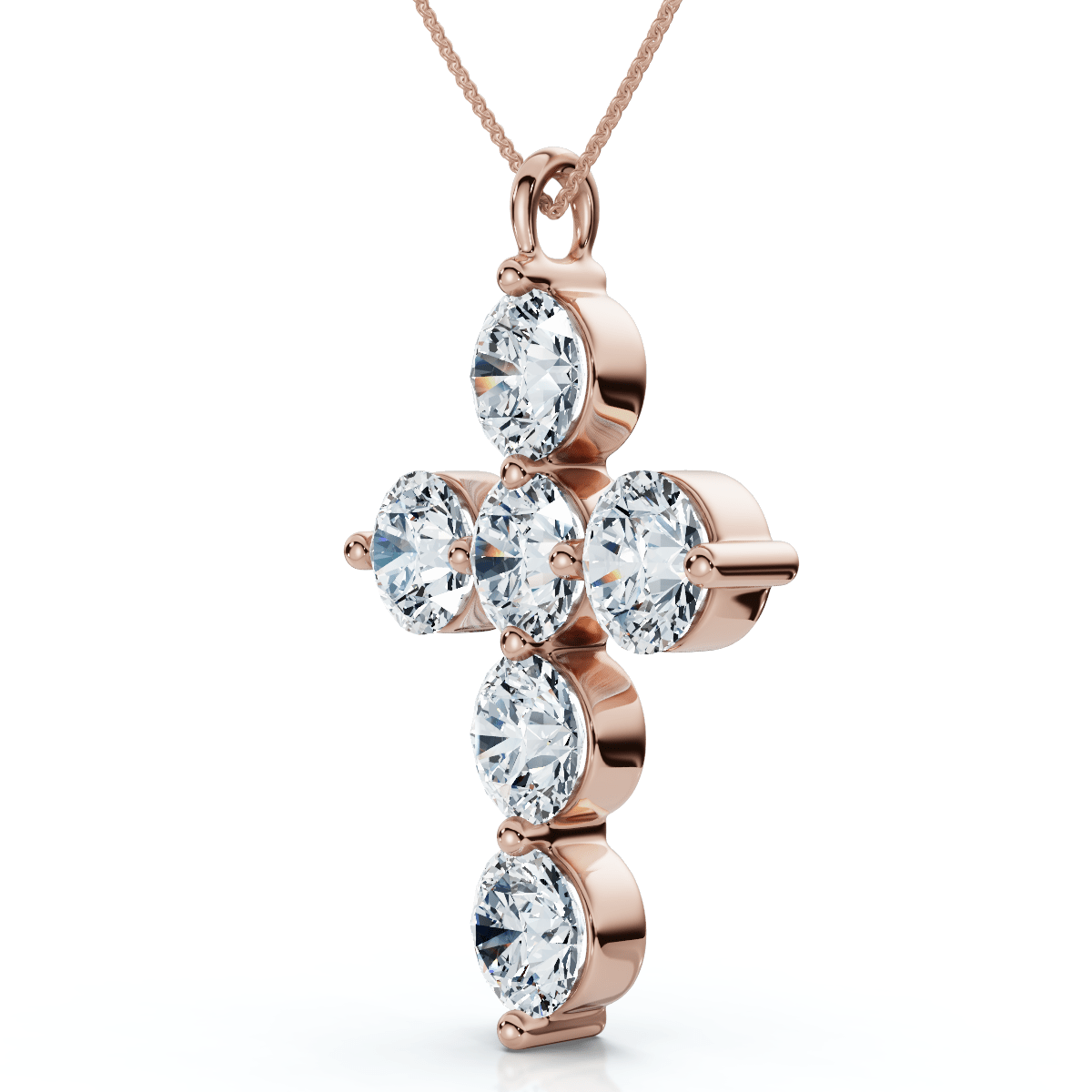 6Ct Diamond Cross Pendant Lab Grown 18" Necklace