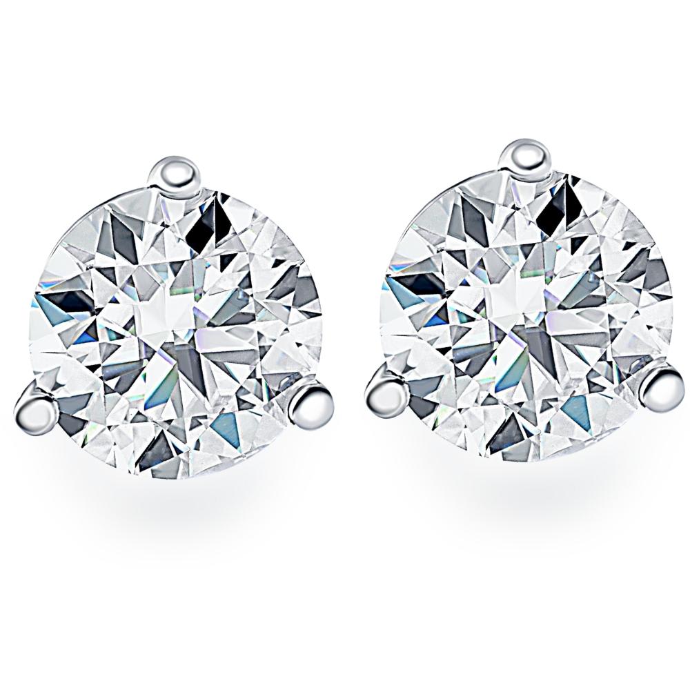 1.50Ct Round Brilliant Cut Natural Quality VS2-SI1 Diamond Stud Earrings in 14K Gold Martini Setting