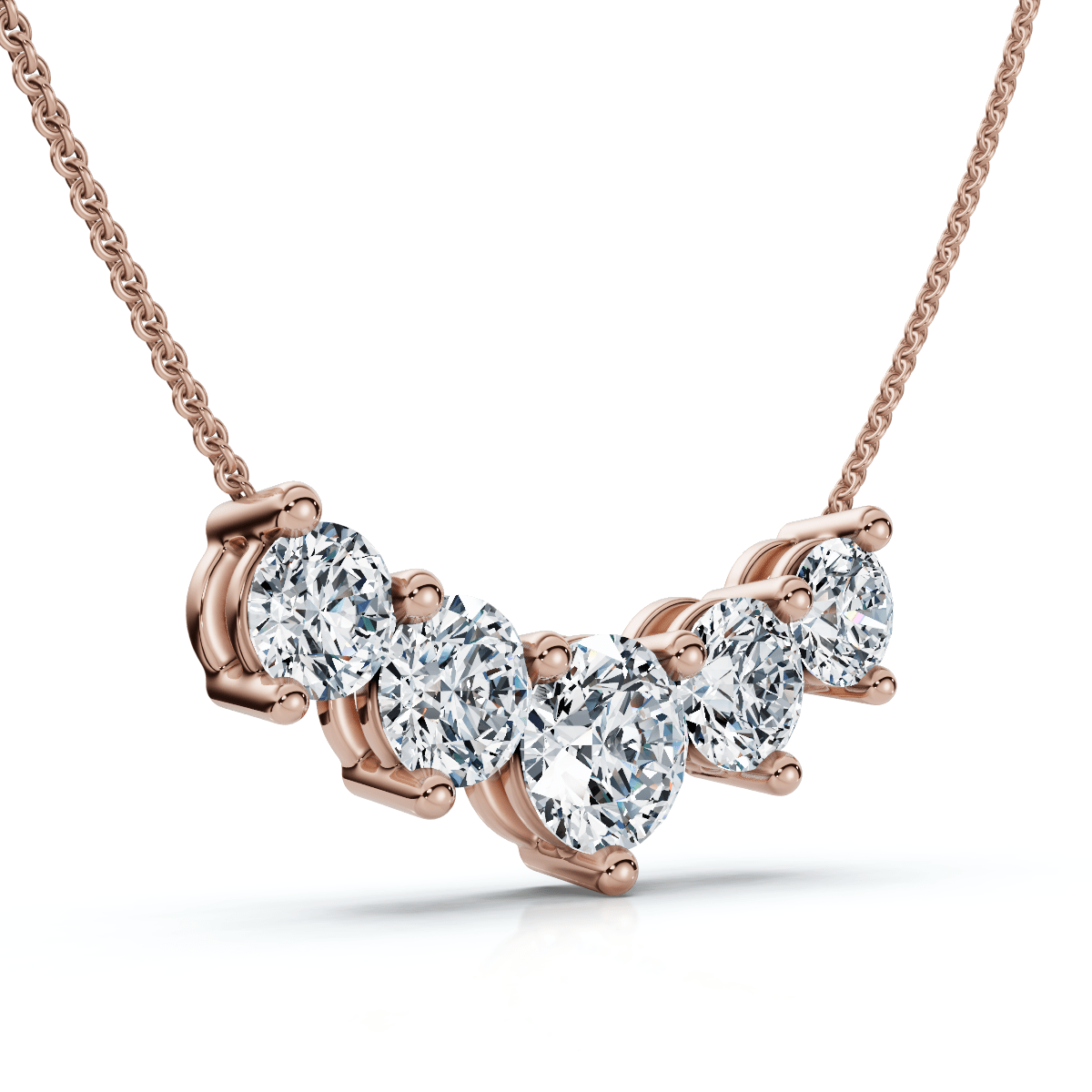 3Ct Silvie Diamond Necklace 14k Gold 18" Lab Grown EF/VS