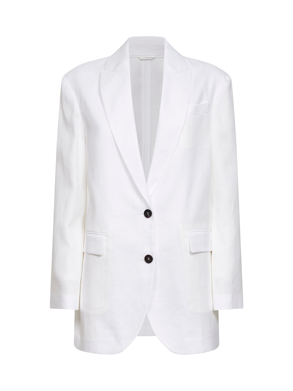 Brunello Cucinelli Women White Cotton Canvas Jacket With Monili