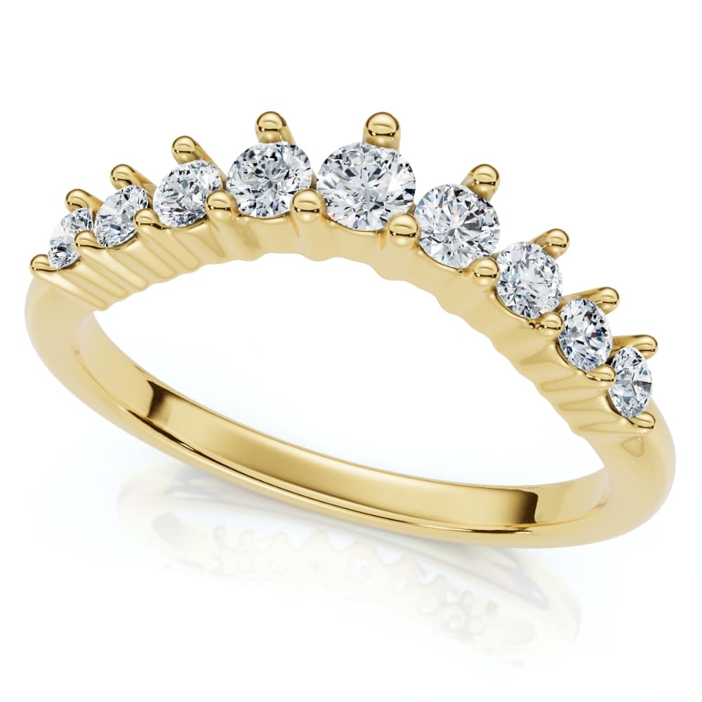 3/8Ct Diamond Contour Wedding Guard Ring Womens Band 14k Gold Lab Grown