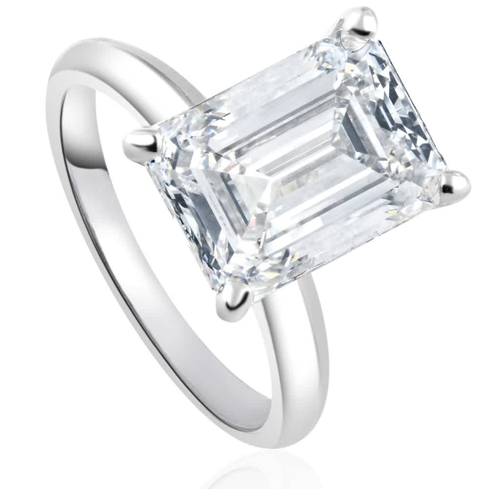 Certified 2 1/2 - 6Ct Emerald Cut Diamond Engagement Ring 14k Gold Lab Grown