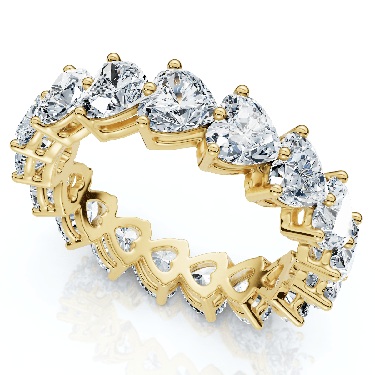 3 3/4Ct Heart Shape Diamond Eternity Wedding Ring 14k Gold or Platinum Lab Grown