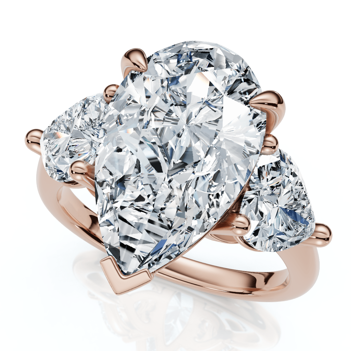 5 1/2Ct Pear & Heart Certified Diamond Engagement Ring Lab Grown