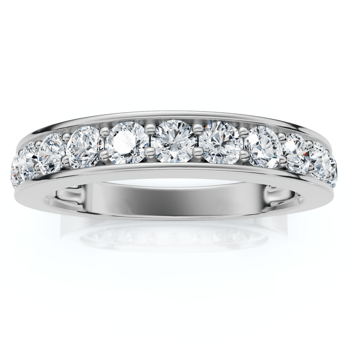 4/10Ct Channel & Prong Set Half Eternity Wedding Band 14k Gold Lab Grown