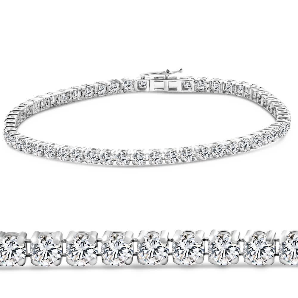 4Ct Diamond Lightweight 7" Tennis Bracelet 14k Gold Lab Grown