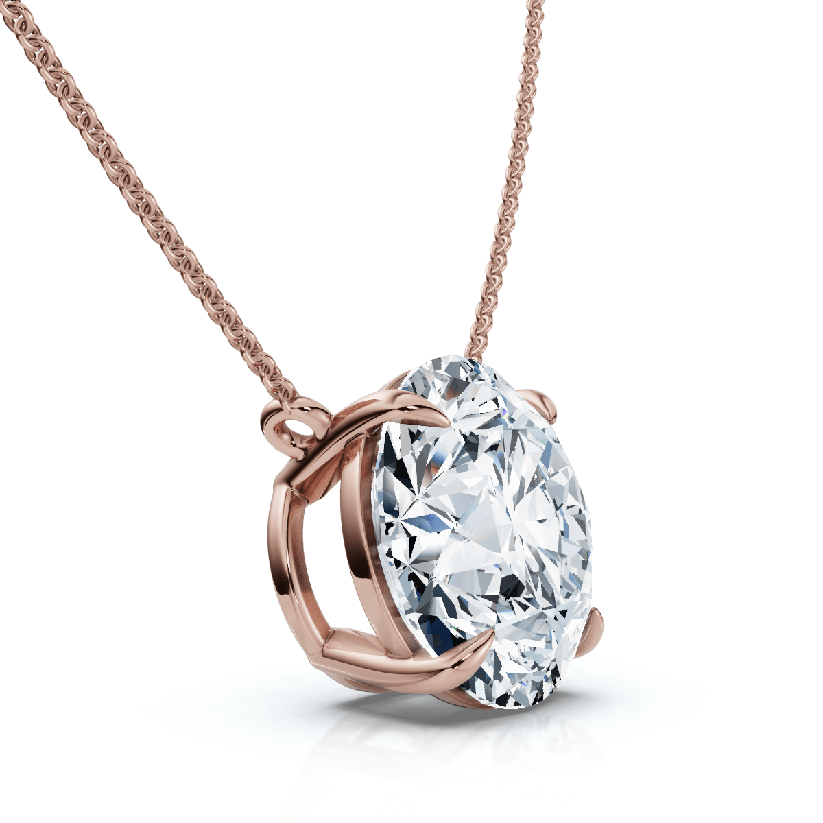 4Ct  Diamond Solitaire Pendant 14k Gold 18" Necklace Lab Grown Certified