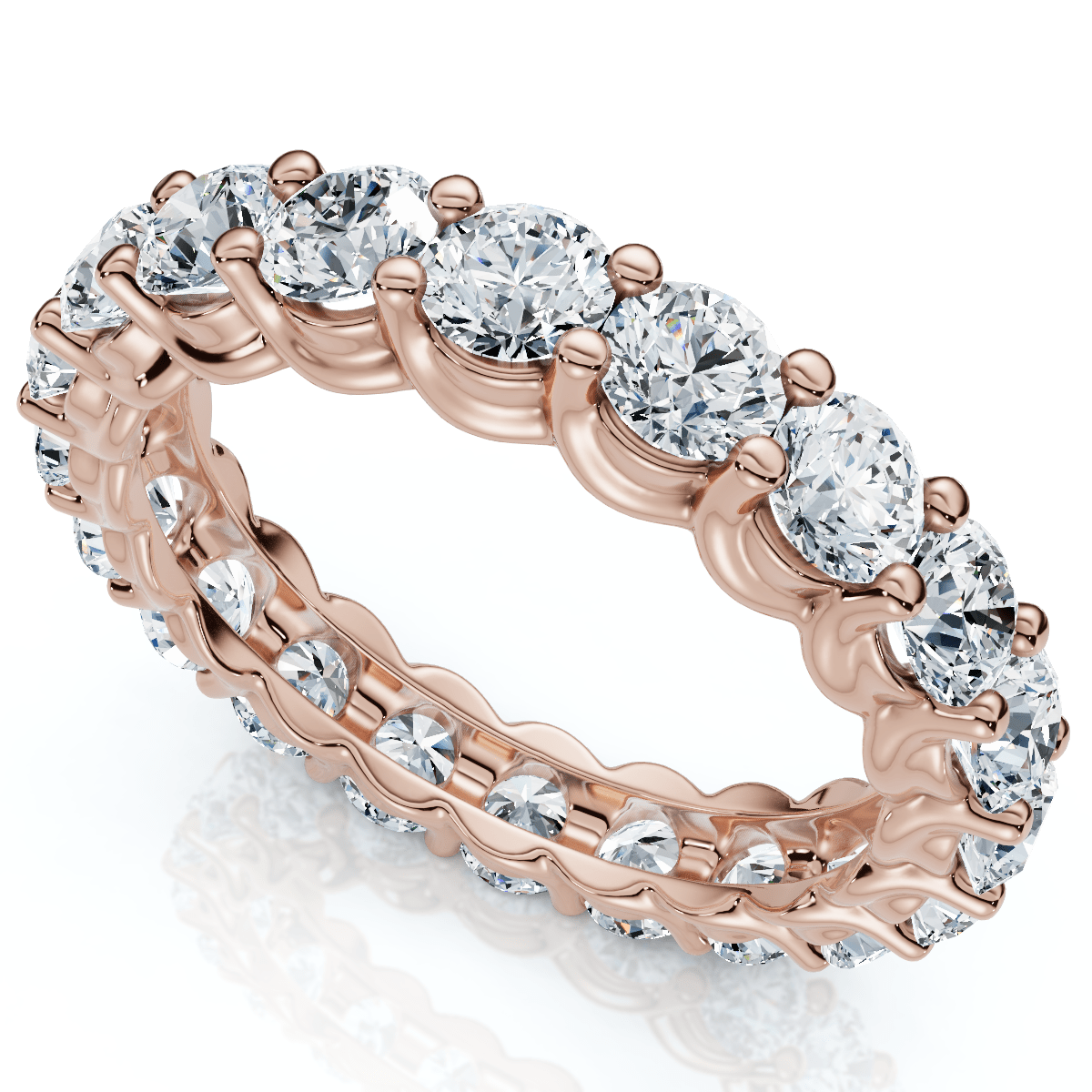3Ct U Prong Diamond Eternity Wedding Ring 14k Gold or Platinum Lab Grown EF/VS