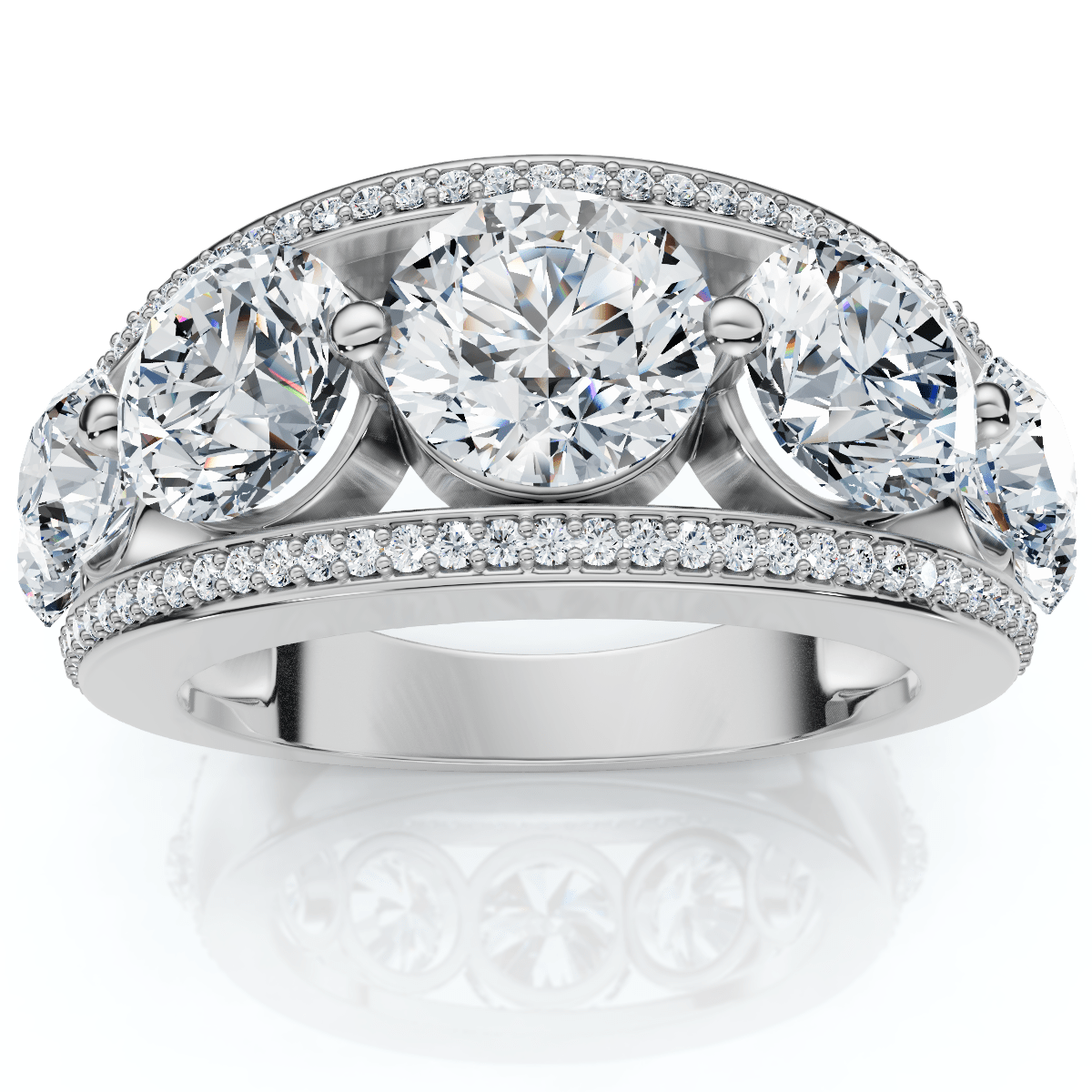 4 Ct Diamond Wedding Ring in 10k White or Yellow Gold Lab Grown