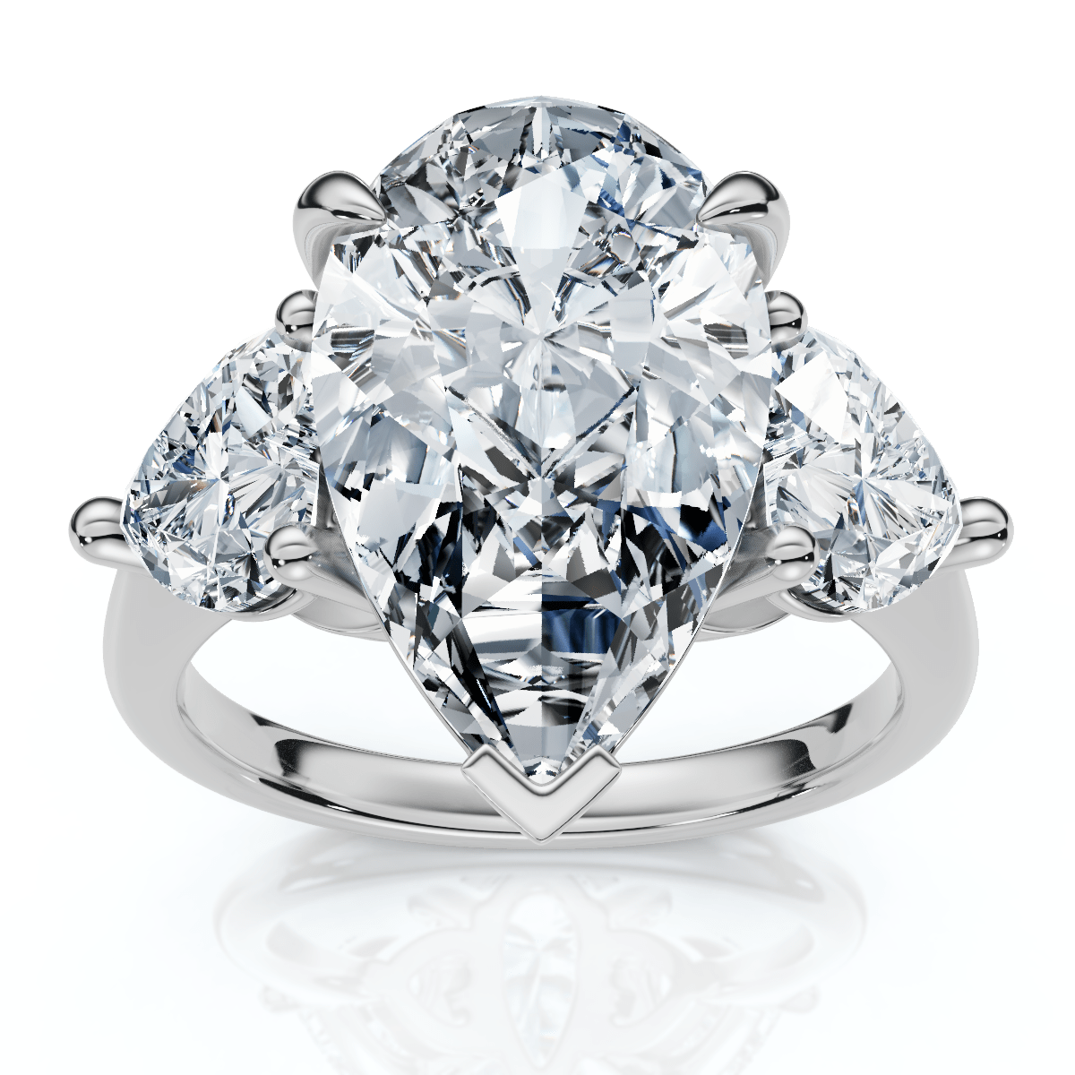 5 1/2Ct Pear & Heart Certified Diamond Engagement Ring Lab Grown