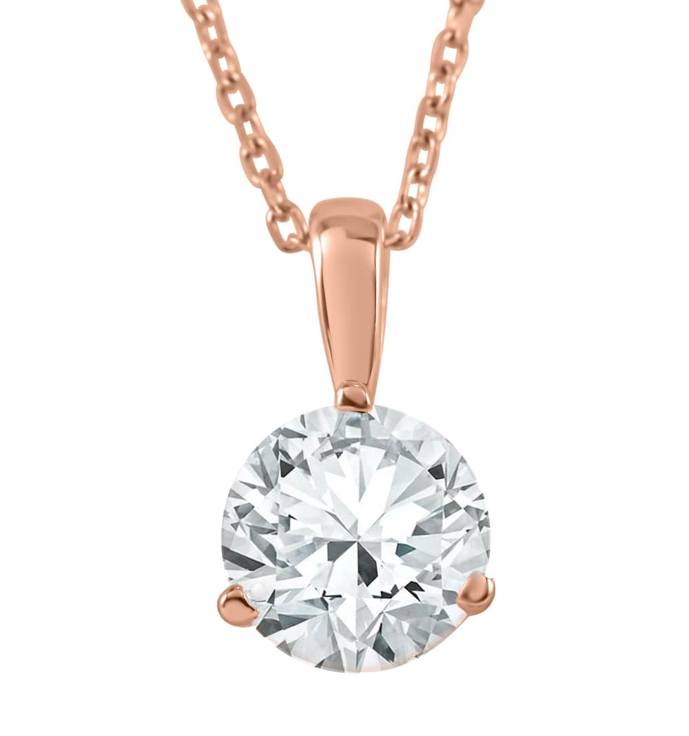 3/4 ct Solitaire  Lab Grown Diamond Pendant available in 14K and Platinum