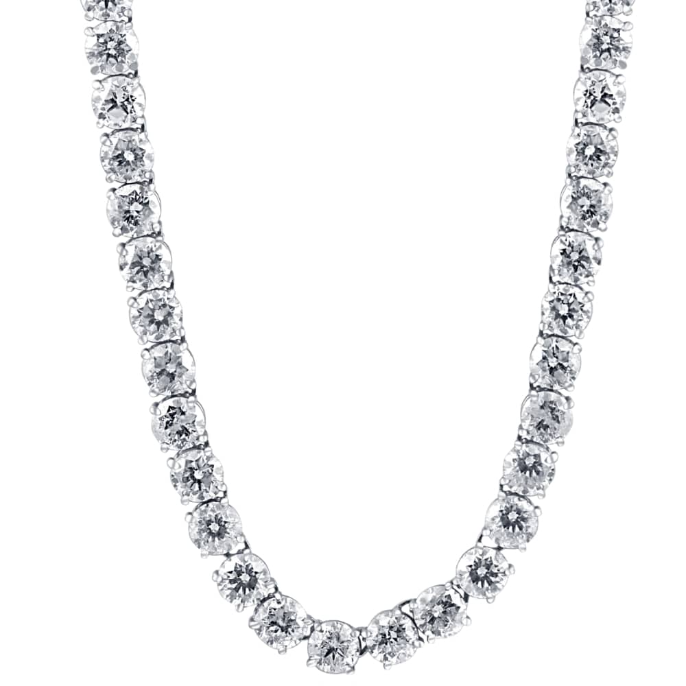 36Ct Natural Diamond Tennis Necklace 16.5" in 14k White or Yellow Gold